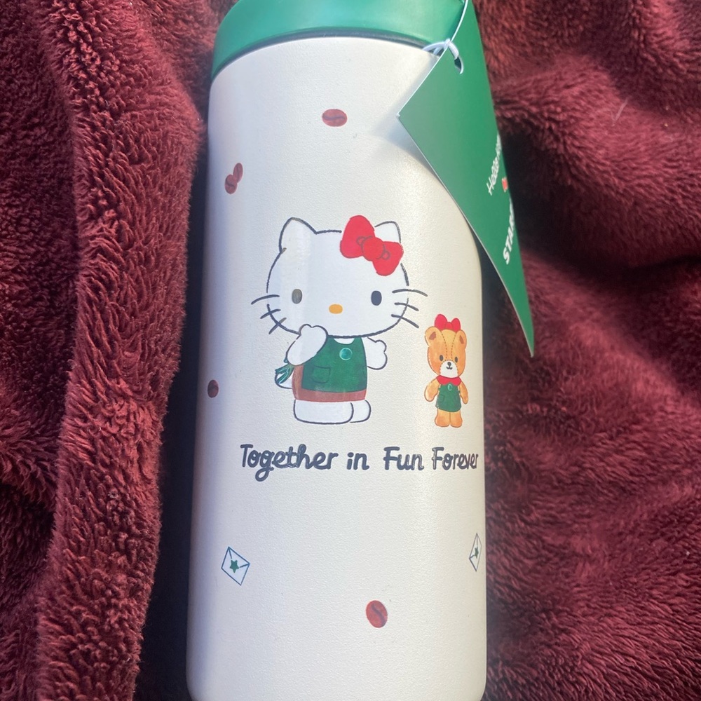 Starbucks Hello Kitty White and Green Tumbler
